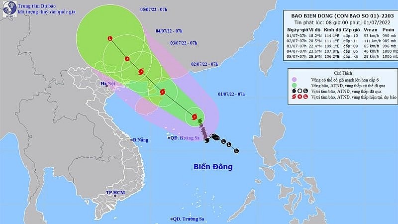 The projected path of Chaba. Photo: NCHMF The projected path of Chaba. Photo: NCHMF