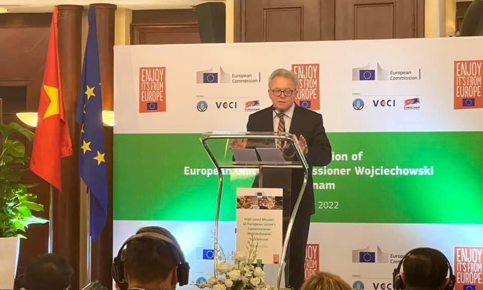 EU Commissioner for Agriculture Janusz Wojciechowski speaks at the event. Source: European Union in Vietnam EU Commissioner for Agriculture Janusz Wojciechowski speaks at the event. Source: European Union in Vietnam