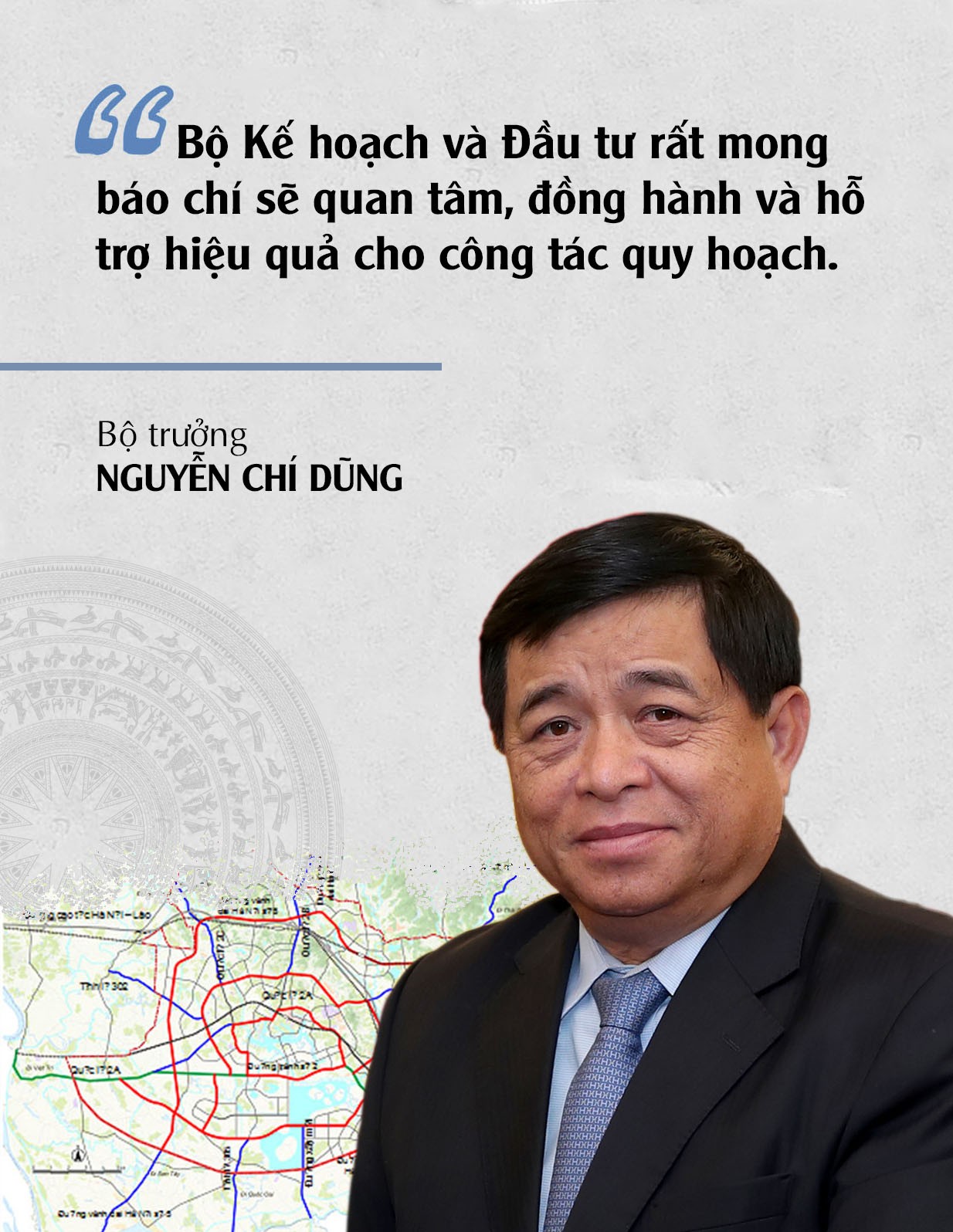 Bộ trưởng Kế hoạch và Đầu tư Nguyễn Chí Dung: Luật Quy hoạch sẽ thay đổi tư duy quản trị quốc gia Bộ trưởng Kế hoạch và Đầu tư Nguyễn Chí Dung: Luật Quy hoạch sẽ thay đổi tư duy quản trị quốc gia