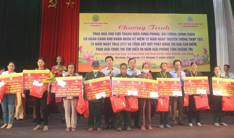 Hơn 1,8 tỉ đồng hỗ trợ cho gia đình chính sách, cựu thanh niên xung phong tại Quảng Trị Hơn 1,8 tỉ đồng hỗ trợ cho gia đình chính sách, cựu thanh niên xung phong tại Quảng Trị