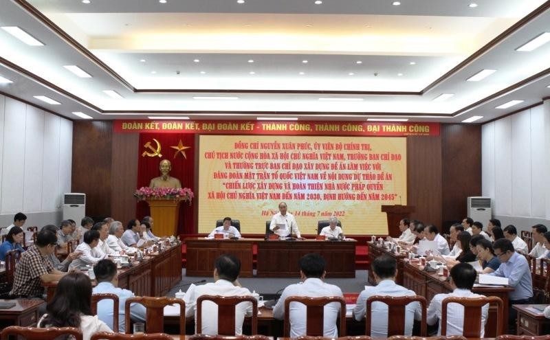 Chủ tịch nước làm việc với Quốc hội, Mặt trận Tổ quốc Việt Nam về Nhà nước pháp quyền Chủ tịch nước làm việc với Quốc hội, Mặt trận Tổ quốc Việt Nam về Nhà nước pháp quyền