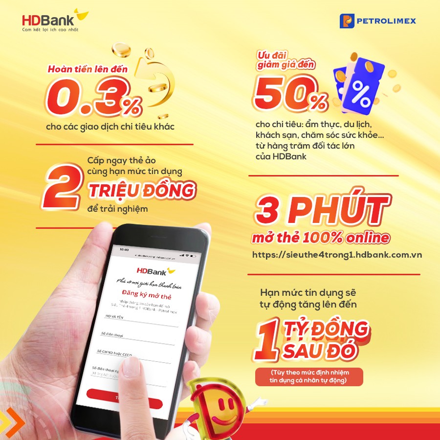 Bật mí cách hoàn được nhiều tiền nhất khi dùng thẻ HDBank Petrolimex 4 trong 1 Bật mí cách hoàn được nhiều tiền nhất khi dùng thẻ HDBank Petrolimex 4 trong 1