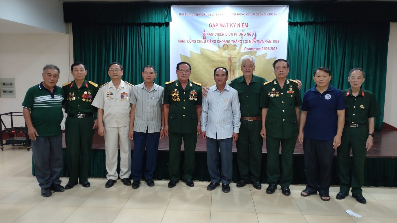 Gặp mặt kỷ niệm 50 năm chiến dịch phòng ngự Cánh Đồng Chum Xiêng Khoảng thắng lợi mùa mưa năm 1972 Gặp mặt kỷ niệm 50 năm chiến dịch phòng ngự Cánh Đồng Chum Xiêng Khoảng thắng lợi mùa mưa năm 1972