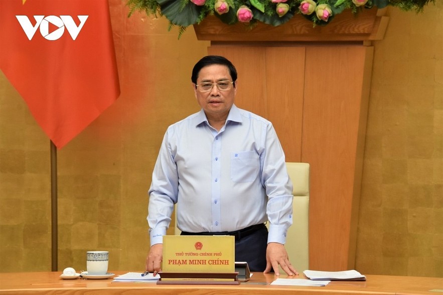 Prime Minister Pham Minh Chinh speaks at the meeting. Prime Minister Pham Minh Chinh speaks at the meeting.
