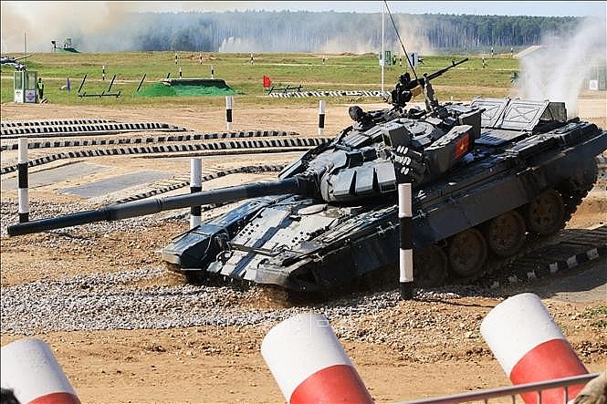 Competition situation of tank crew No. 1. Photo: Tran Van Hieu/VNA reporter in Russia Competition situation of tank crew No. 1. Photo: Tran Van Hieu/VNA reporter in Russia