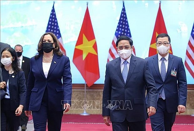 Prime Minister Pham Minh Chinh (right) and US Vice President Kamala Harris in Hanoi last August (Photo: VNA) Prime Minister Pham Minh Chinh (right) and US Vice President Kamala Harris in Hanoi last August (Photo: VNA)