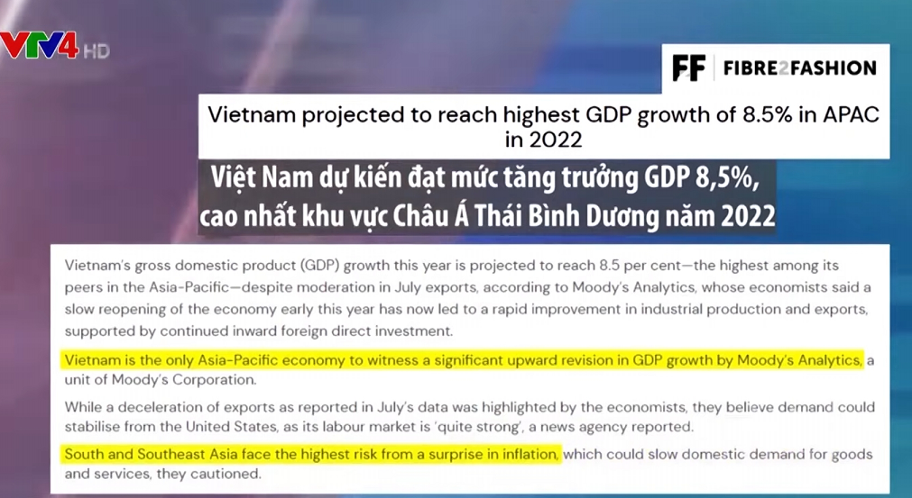 Truyền thông Mỹ đánh giá tích cực về triển vọng tăng trưởng của Việt Nam Truyền thông Mỹ đánh giá tích cực về triển vọng tăng trưởng của Việt Nam