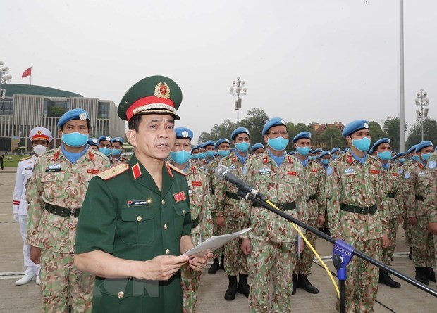 Thiếu tướng Hoàng Kim Phụng, Cục trưởng Cục Gìn giữ hòa bình Việt Nam. (Ảnh: Trọng Đức/TTXVN). Thiếu tướng Hoàng Kim Phụng, Cục trưởng Cục Gìn giữ hòa bình Việt Nam. (Ảnh: Trọng Đức/TTXVN).
