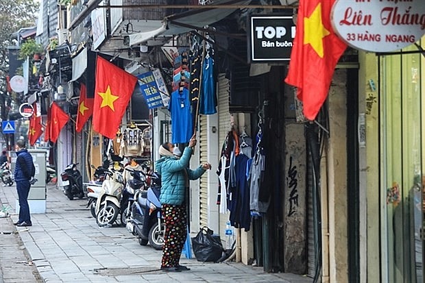 Hang Dao Street in Hanoi on 2022 Lunar New Year's Day. Photo: VNA Hang Dao Street in Hanoi on 2022 Lunar New Year's Day. Photo: VNA