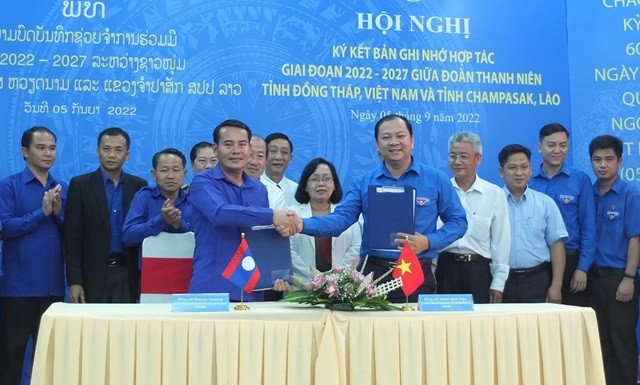Tỉnh đoàn Đồng Tháp – Tỉnh đoàn Champasak ký kết Bản ghi nhớ hợp tác giai đoạn 2022 – 2027 Tỉnh đoàn Đồng Tháp – Tỉnh đoàn Champasak ký kết Bản ghi nhớ hợp tác giai đoạn 2022 – 2027