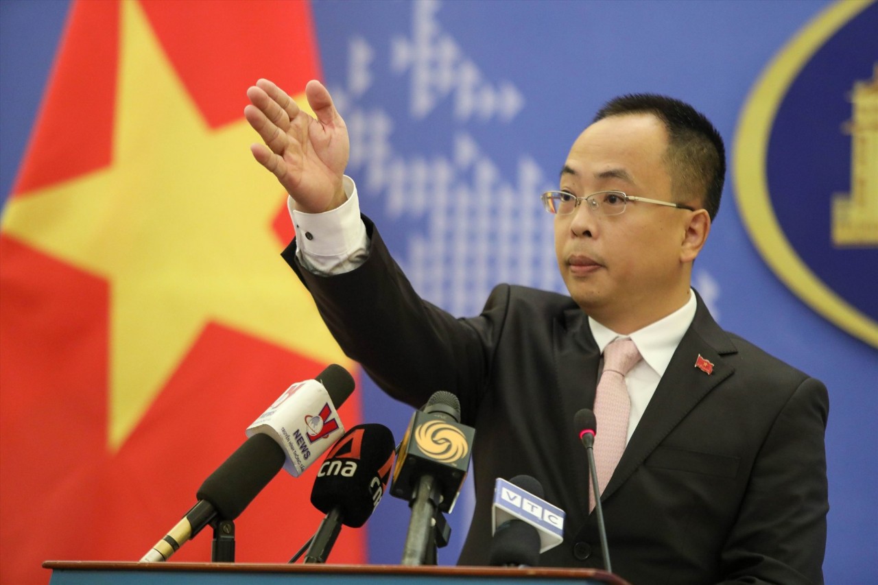 Phó Phát ngôn Bộ Ngoại giao Việt Nam Đoàn Khắc Việt. Ảnh: Thành Nam Phó Phát ngôn Bộ Ngoại giao Việt Nam Đoàn Khắc Việt. Ảnh: Thành Nam