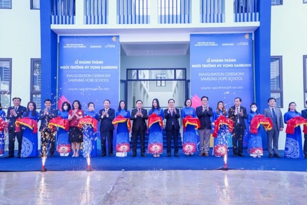 The 4th Hope School inaugurated in Lang Son province. Photo courtesy of Samsung Vietnam The 4th Hope School inaugurated in Lang Son province. Photo courtesy of Samsung Vietnam
