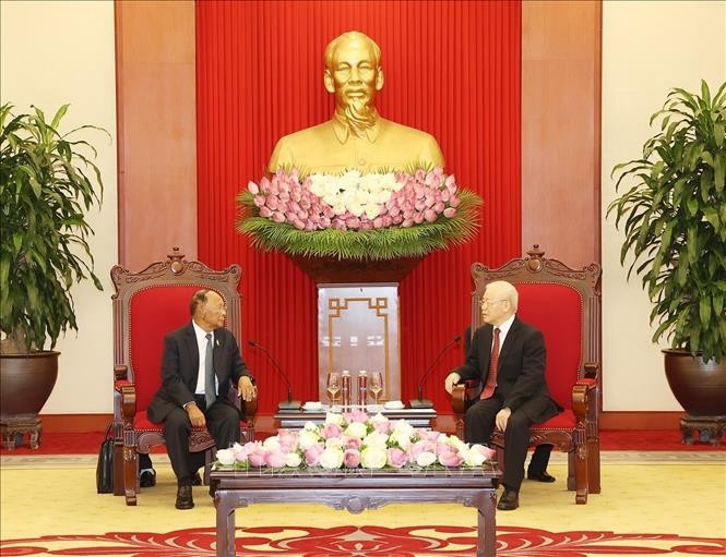 Tổng Bí thư Nguyễn Phú Trọng tiếp Chủ tịch Quốc hội Vương quốc Campuchia Samdech Heng Samrin Tổng Bí thư Nguyễn Phú Trọng tiếp Chủ tịch Quốc hội Vương quốc Campuchia Samdech Heng Samrin