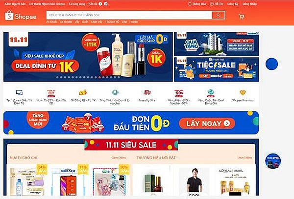 Many attractive promotions on e-commerce site Shopee. Photo: VNP Many attractive promotions on e-commerce site Shopee. Photo: VNP