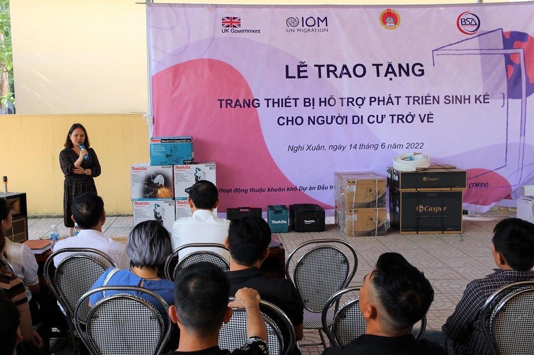 IOM, in collaboration with Ha Tinh DOLISA and BSA Center VietNam, recently provided equipment to support livelihood development for #returnedmigrants in vulnerable situations in Ha Tinh province. IOM, in collaboration with Ha Tinh DOLISA and BSA Center VietNam, recently provided equipment to support livelihood development for #returnedmigrants in vulnerable situations in Ha Tinh province.