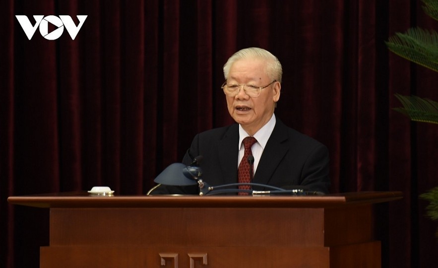 Party General Secretary nguyen Phu Trong addresses the closing ceremony of the 6th Party Central Committee plenum in Hanoi on October 9. Party General Secretary nguyen Phu Trong addresses the closing ceremony of the 6th Party Central Committee plenum in Hanoi on October 9.
