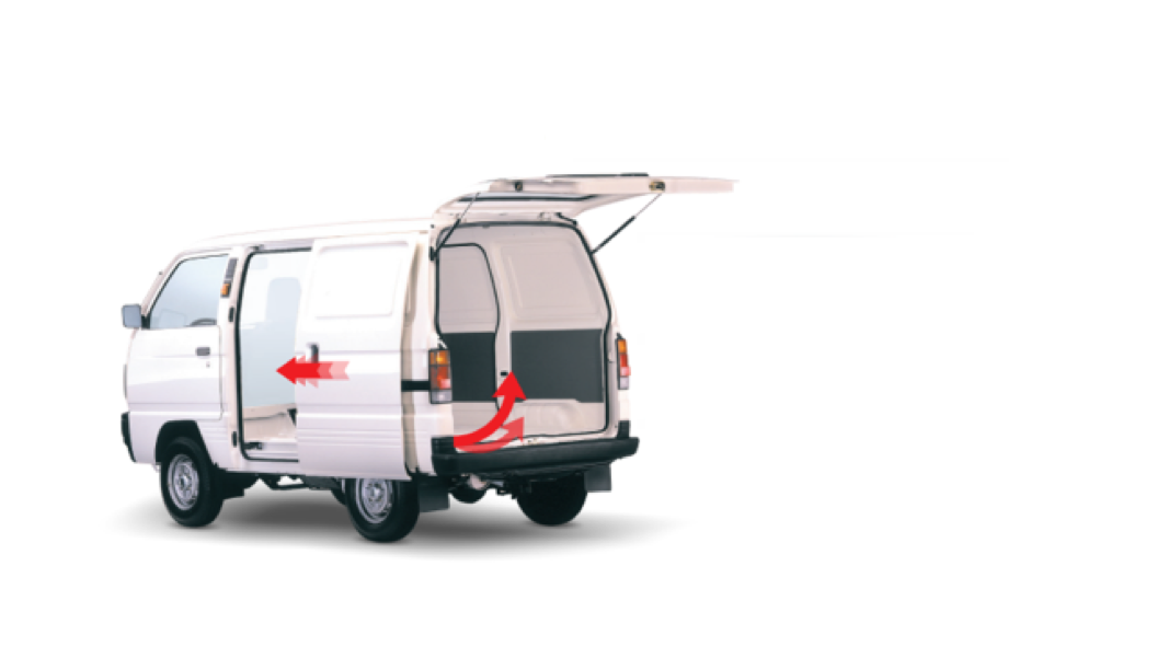 Blind Van có cửa mở 3 phía nên chất dỡ hàng thuận tiện trong mọi tình huống, không cần phải quay đầu. Blind Van có cửa mở 3 phía nên chất dỡ hàng thuận tiện trong mọi tình huống, không cần phải quay đầu.