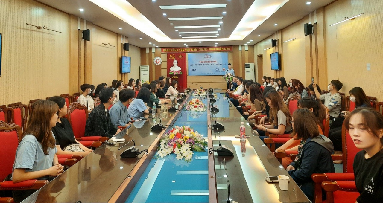 30 thí sinh tham dự chung kết Cuộc thi tiếng Hàn Quốc lần thứ II - Phú Thọ năm 2022 30 thí sinh tham dự chung kết Cuộc thi tiếng Hàn Quốc lần thứ II - Phú Thọ năm 2022