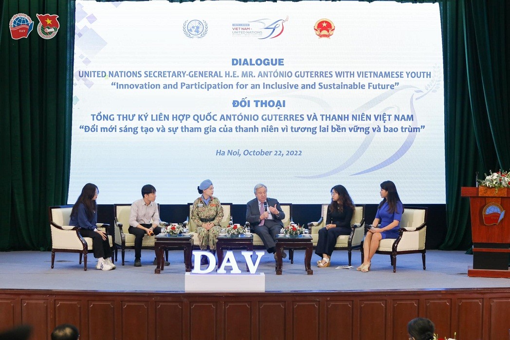 United Nations Secretary - General António Gutteres Dialogue with Vietnamese Youth: Innovation and Participation for an Inclusive and Sustainable Future. Source: DAV United Nations Secretary - General António Gutteres Dialogue with Vietnamese Youth: Innovation and Participation for an Inclusive and Sustainable Future. Source: DAV