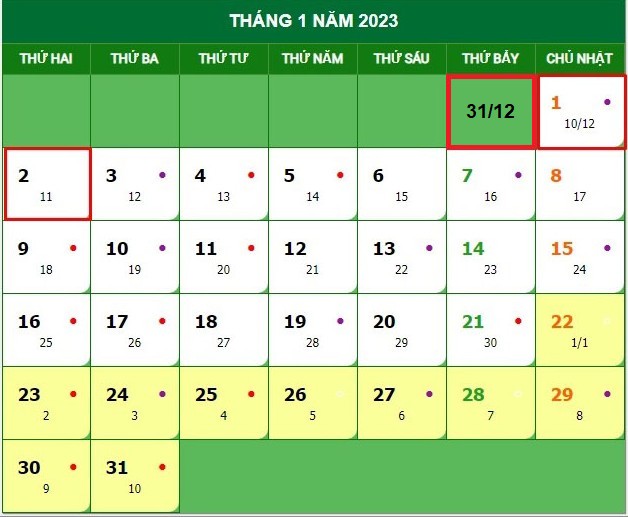 Dịp Tết Dương lịch 2023, người lao động được nghỉ mấy ngày? Dịp Tết Dương lịch 2023, người lao động được nghỉ mấy ngày?