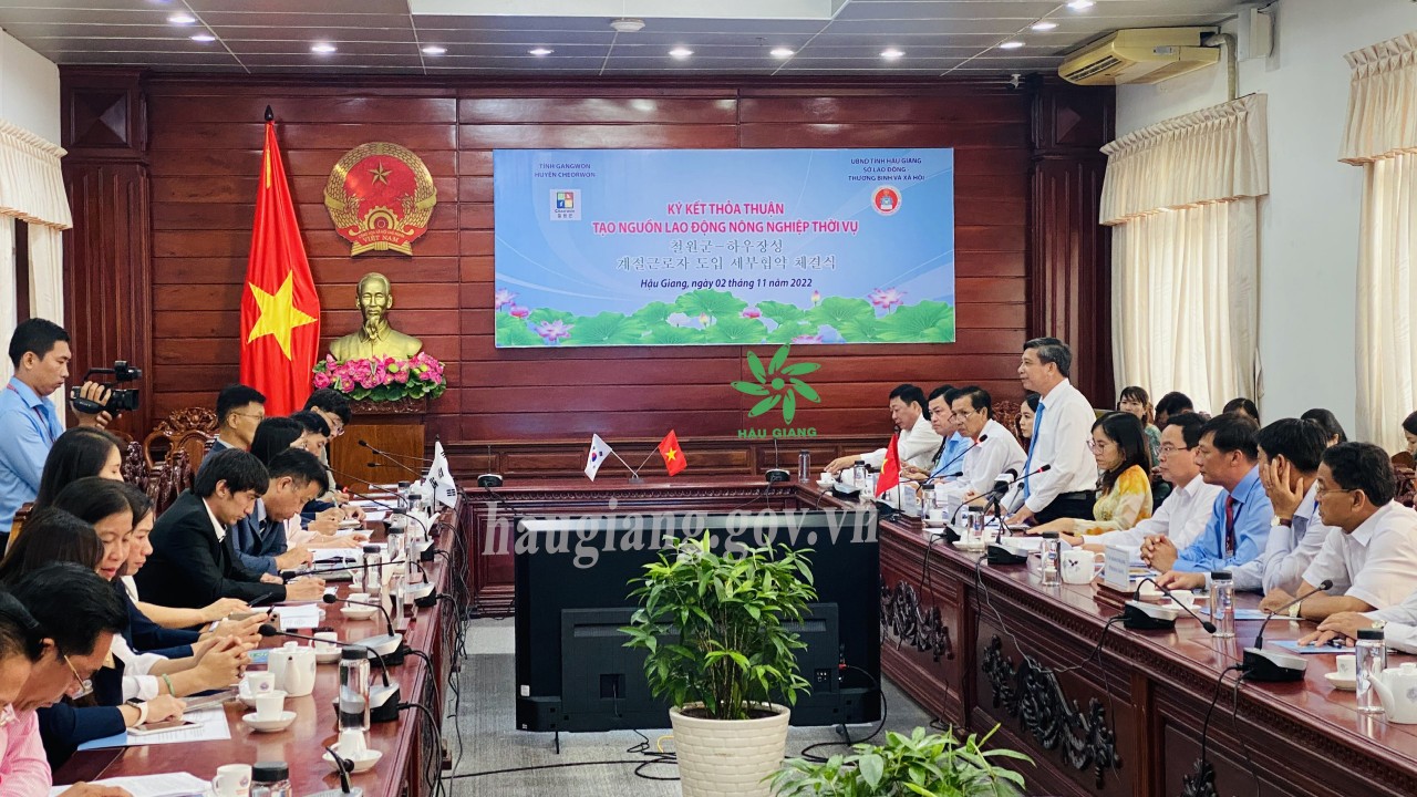 Quang cảnh buổi tiếp đoàn công tác huyện Cheorwon, tỉnh Gangwon, Hàn Quốc (Ảnh: 