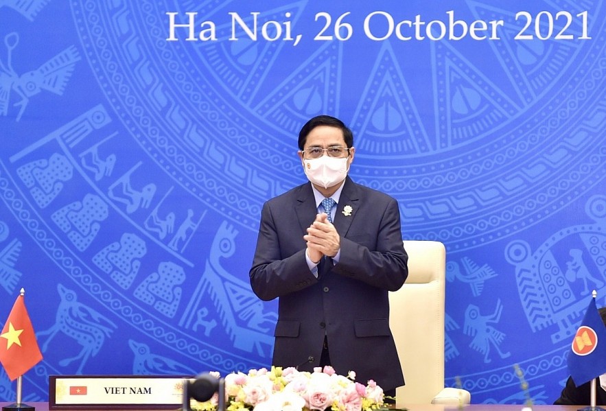 Prime Minister Pham Minh Chinh attends the 38th and 39th ASEAN Summits and related meetings which are virtually organized by Brunei. Photo: VGP Prime Minister Pham Minh Chinh attends the 38th and 39th ASEAN Summits and related meetings which are virtually organized by Brunei. Photo: VGP