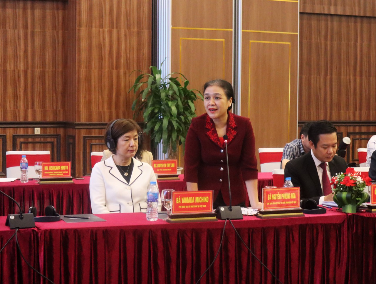 Chủ tịch Liên hiệp các tổ chức hữu nghị Việt Nam Nguyễn Phương Nga cho biết, hoạt động kỷ niệm 50 năm ngày thiết lập quan hệ ngoại giao Việt Nam - Nhật Bản sẽ là hoạt động trọng tâm của Liên hiệp và Hội hữu nghị Việt Nam - Nhật Bản vào năm 2023 (Ảnh: Thành Luân). Chủ tịch Liên hiệp các tổ chức hữu nghị Việt Nam Nguyễn Phương Nga cho biết, hoạt động kỷ niệm 50 năm ngày thiết lập quan hệ ngoại giao Việt Nam - Nhật Bản sẽ là hoạt động trọng tâm của Liên hiệp và Hội hữu nghị Việt Nam - Nhật Bản vào năm 2023 (Ảnh: Thành Luân).