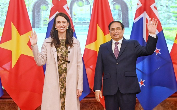 Prime Minister Pham Minh Chinh and Prime Minister of New Zealand Jacinda Ardern. Photo: VGP Prime Minister Pham Minh Chinh and Prime Minister of New Zealand Jacinda Ardern. Photo: VGP