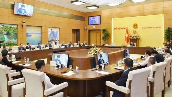 At the meeting in Hanoi with ambassadors and representatives of the Francophonie organisations in Vietnam. Photo: VNA At the meeting in Hanoi with ambassadors and representatives of the Francophonie organisations in Vietnam. Photo: VNA