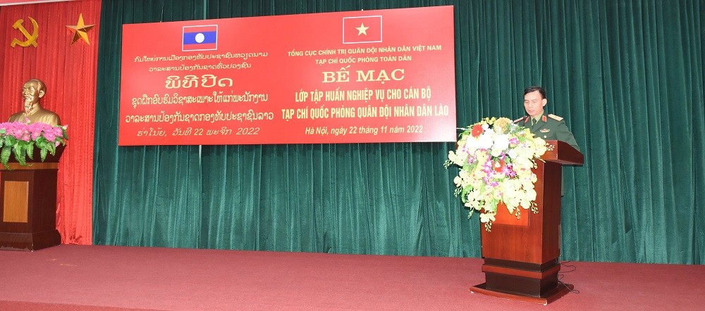 Bế mạc lớp tập huấn nghiệp vụ cho cán bộ Tạp chí Quốc phòng Quân đội nhân dân Lào Bế mạc lớp tập huấn nghiệp vụ cho cán bộ Tạp chí Quốc phòng Quân đội nhân dân Lào
