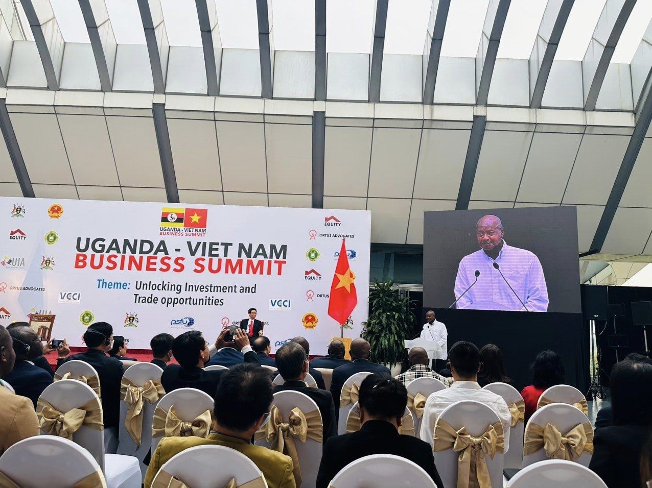 President Museveni attends the Vietnam-Uganda Business Forum. President Museveni attends the Vietnam-Uganda Business Forum.