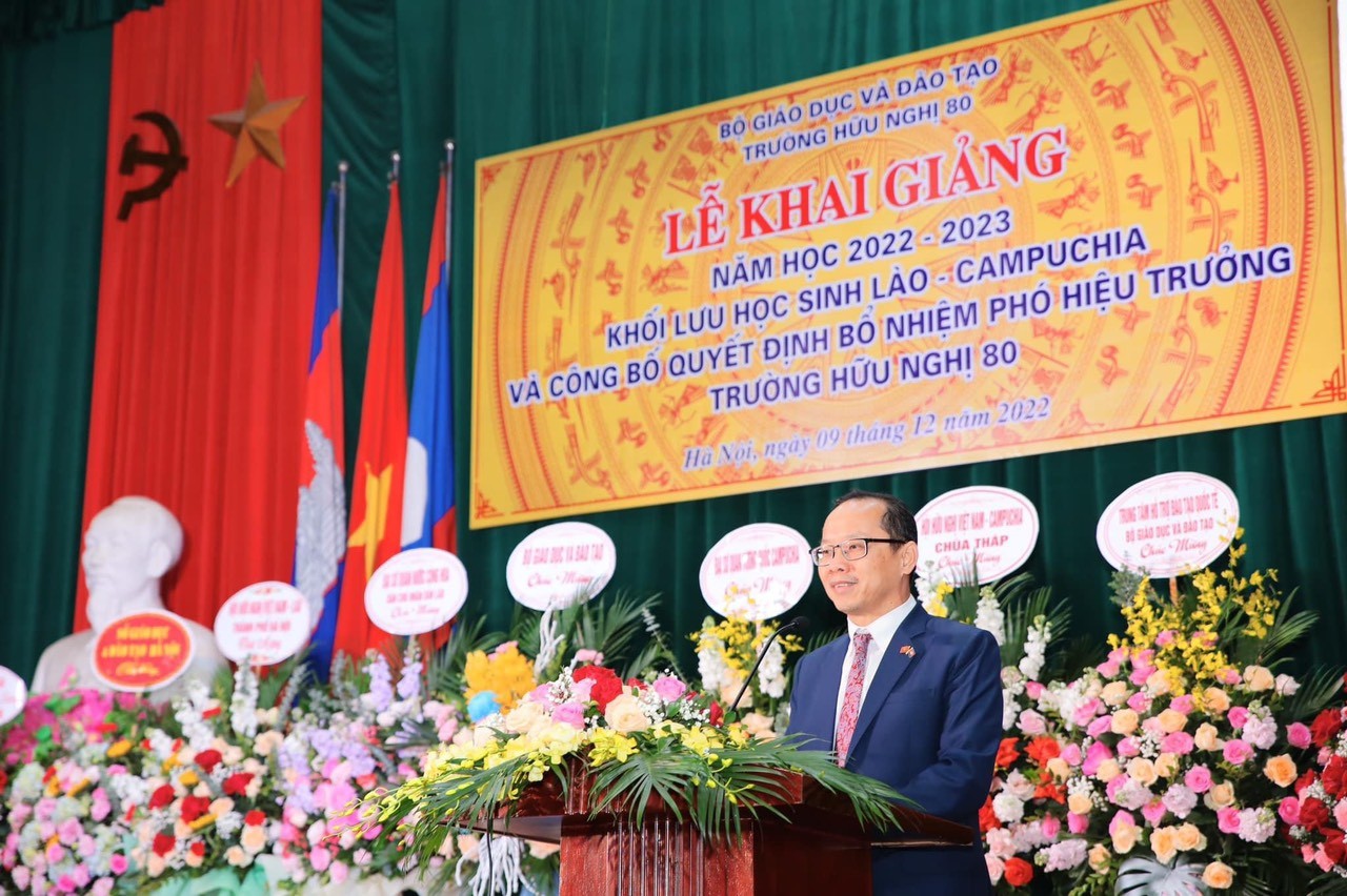 338 lưu học sinh Lào, Campuchia trường Hữu nghị 80 đón chào năm học mới