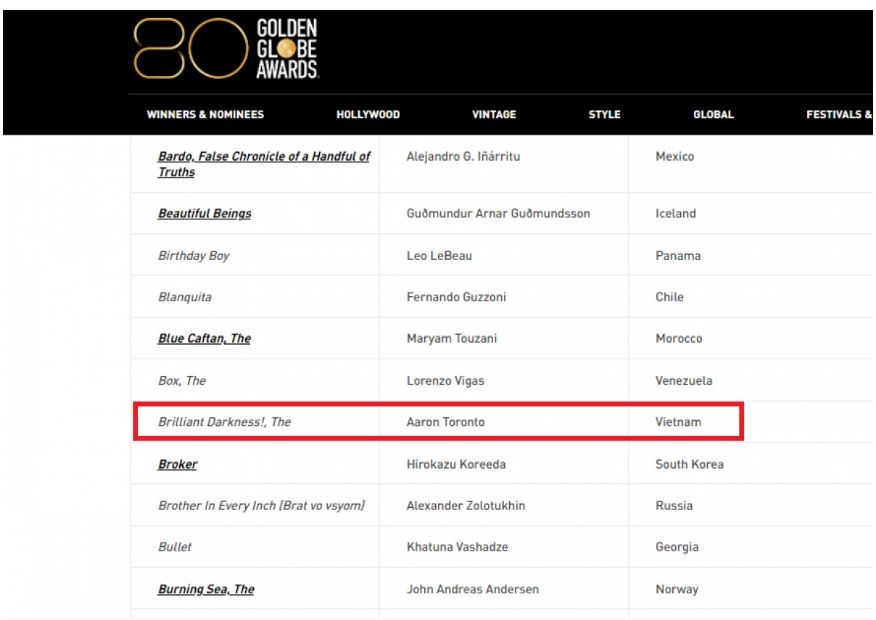 A Vietnam Movie Eligible for Golden Globes Nominations A Vietnam Movie Eligible for Golden Globes Nominations