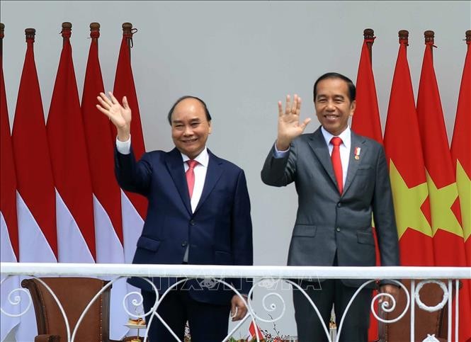 Lễ đón Chủ tịch nước Nguyễn Xuân Phúc thăm cấp Nhà nước tới Indonesia Lễ đón Chủ tịch nước Nguyễn Xuân Phúc thăm cấp Nhà nước tới Indonesia