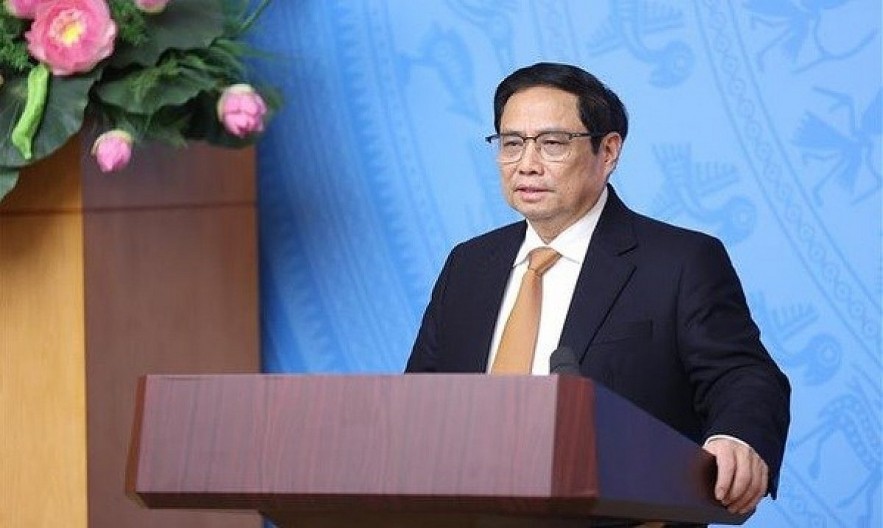 Prime Minister Pham Minh Chinh addresses the meeting. Photo: VNA Prime Minister Pham Minh Chinh addresses the meeting. Photo: VNA