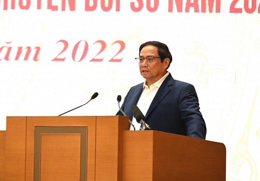 Prime Minister Pham Minh Chinh speaks at the meeting. Prime Minister Pham Minh Chinh speaks at the meeting.