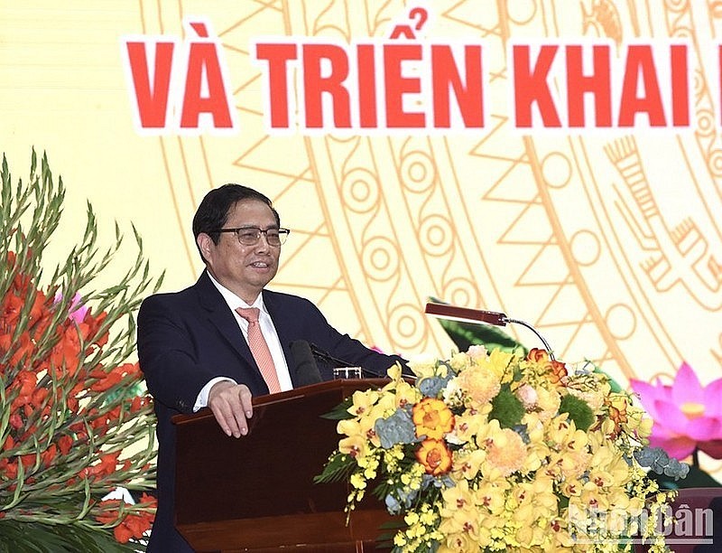 PM Pham Minh Chinh speaks at the conference. (Photo: NDO) PM Pham Minh Chinh speaks at the conference. (Photo: NDO)