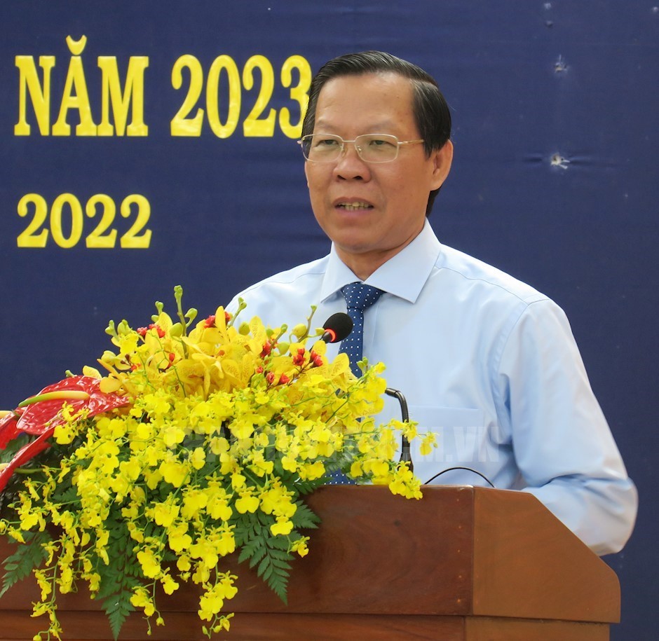 Chủ tịch UBND TP HCM Phan Văn Mãi phát biểu tại Hội nghị. (Ảnh: thanhuytphcm.vn) Chủ tịch UBND TP HCM Phan Văn Mãi phát biểu tại Hội nghị. (Ảnh: thanhuytphcm.vn)
