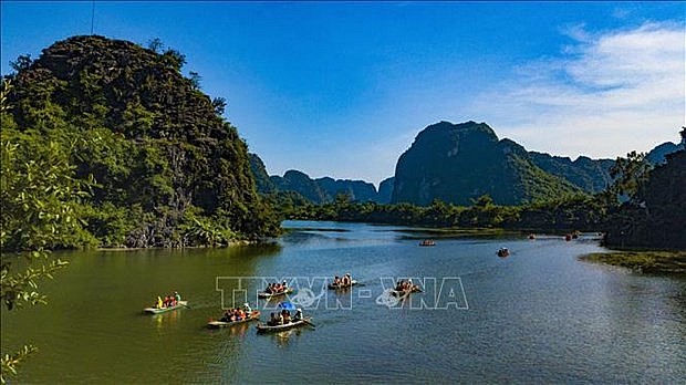 Part of Trang An Landscape Complex, a tourist attraction in Ninh Binh province. Photo: VNA Part of Trang An Landscape Complex, a tourist attraction in Ninh Binh province. Photo: VNA