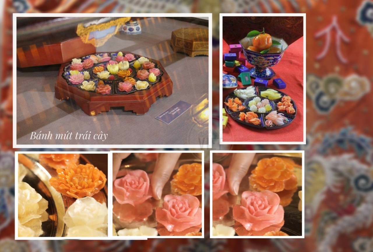 Flower-shaped cakes are made from fruits such as Buddha's Hand citron, jellies, tangerines and glutinous rice flour. Source: Hoang Viet Flower-shaped cakes are made from fruits such as Buddha's Hand citron, jellies, tangerines and glutinous rice flour. Source: Hoang Viet
