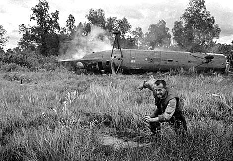 The pilot of the H21 fled when it was shot down in Ap Bac. The pilot of the H21 fled when it was shot down in Ap Bac.