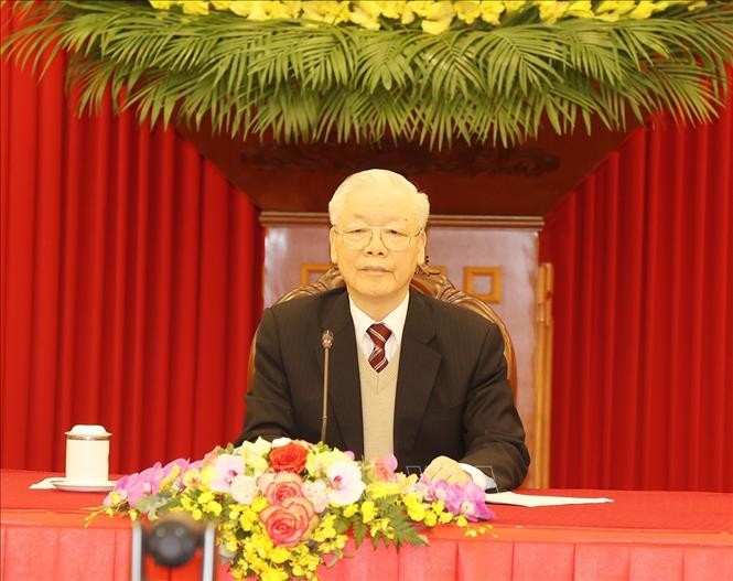 Tổng Bí thư Nguyễn Phú Trọng hội đàm trực tuyến cấp cao với Chủ tịch Đảng Dân chủ Tự do, Thủ tướng Nhật Bản Tổng Bí thư Nguyễn Phú Trọng hội đàm trực tuyến cấp cao với Chủ tịch Đảng Dân chủ Tự do, Thủ tướng Nhật Bản