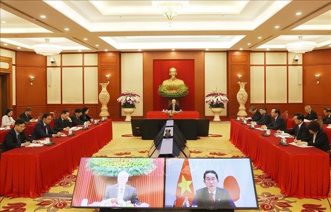 Tổng Bí thư Nguyễn Phú Trọng hội đàm trực tuyến cấp cao với Chủ tịch Đảng Dân chủ Tự do, Thủ tướng Nhật Bản Tổng Bí thư Nguyễn Phú Trọng hội đàm trực tuyến cấp cao với Chủ tịch Đảng Dân chủ Tự do, Thủ tướng Nhật Bản