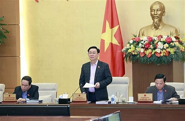 NA Chairman Vuong Dinh Hue speaks at the event (Photo: VNA) NA Chairman Vuong Dinh Hue speaks at the event (Photo: VNA)