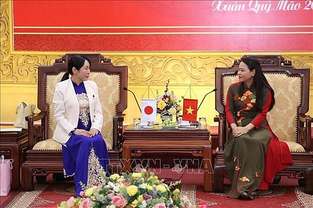 Secretary of the Party Committee of the northern province of Ninh Binh Nguyen Thi Thu Ha on March 5 receives Mori Masako, Special Advisor to the Japan Prime Minister. (Photo: VNA) Secretary of the Party Committee of the northern province of Ninh Binh Nguyen Thi Thu Ha on March 5 receives Mori Masako, Special Advisor to the Japan Prime Minister. (Photo: VNA)