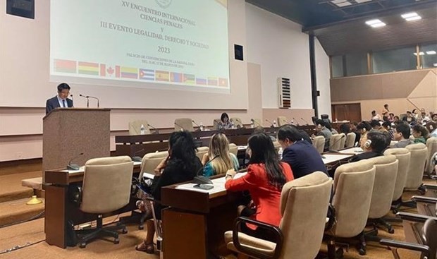 Nguyen Huy Tien, Permanent Deputy Prosecutor General of the Supreme People's Procuracy of Vietnam, speaks at the event. Photo: VNA Nguyen Huy Tien, Permanent Deputy Prosecutor General of the Supreme People's Procuracy of Vietnam, speaks at the event. Photo: VNA
