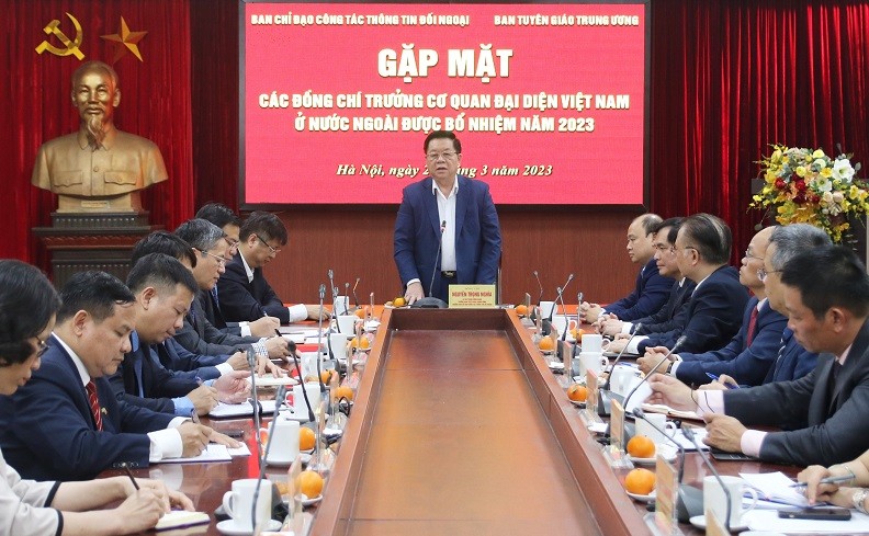 Bí thư Trung ương Đảng, Trưởng Ban Tuyên giáo Trung ương Nguyễn Trọng Nghĩa phát biểu tại buổi gặp mặt (Ảnh: Tạp chí Tuyên giáo). Bí thư Trung ương Đảng, Trưởng Ban Tuyên giáo Trung ương Nguyễn Trọng Nghĩa phát biểu tại buổi gặp mặt (Ảnh: Tạp chí Tuyên giáo).