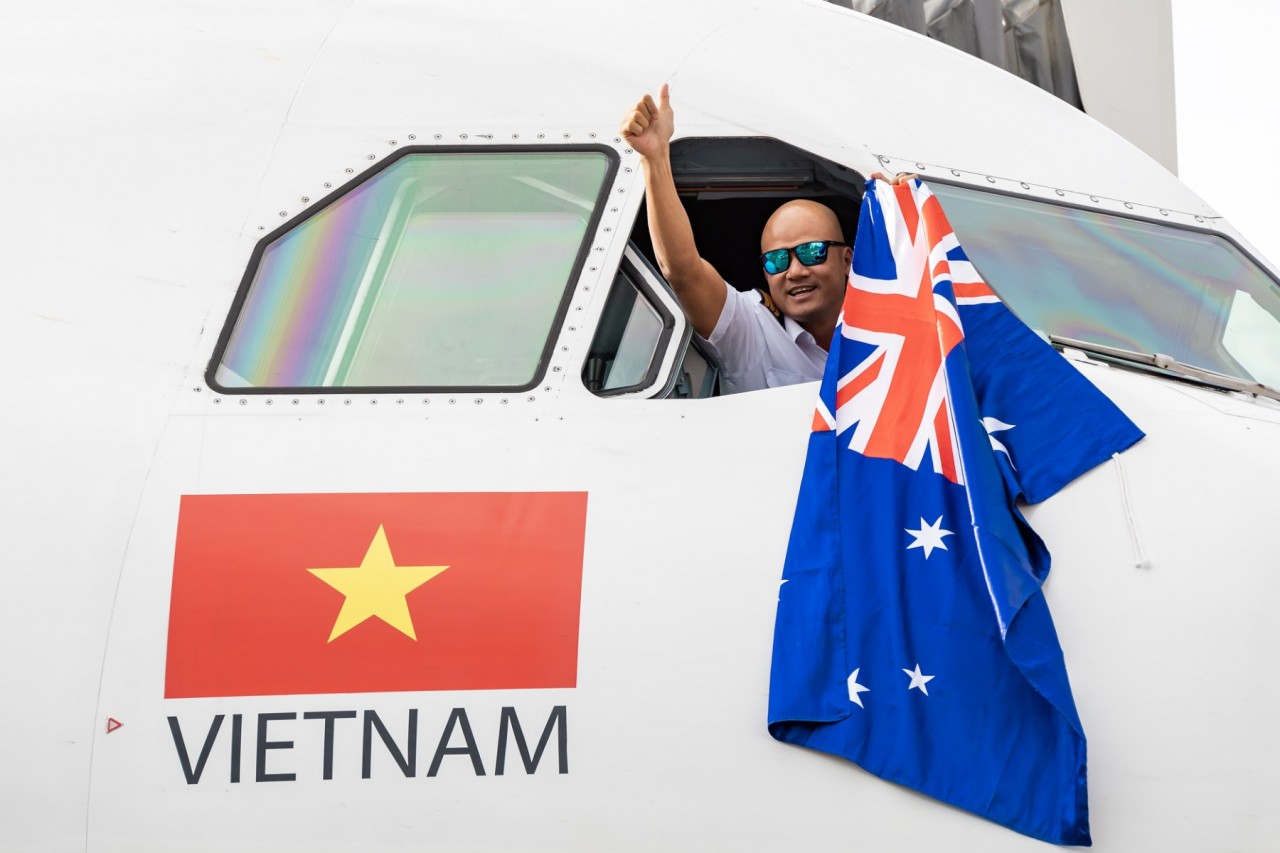 Tàu bay A330 của Vietjet đến với nước Úc xinh đẹp. Tàu bay A330 của Vietjet đến với nước Úc xinh đẹp.