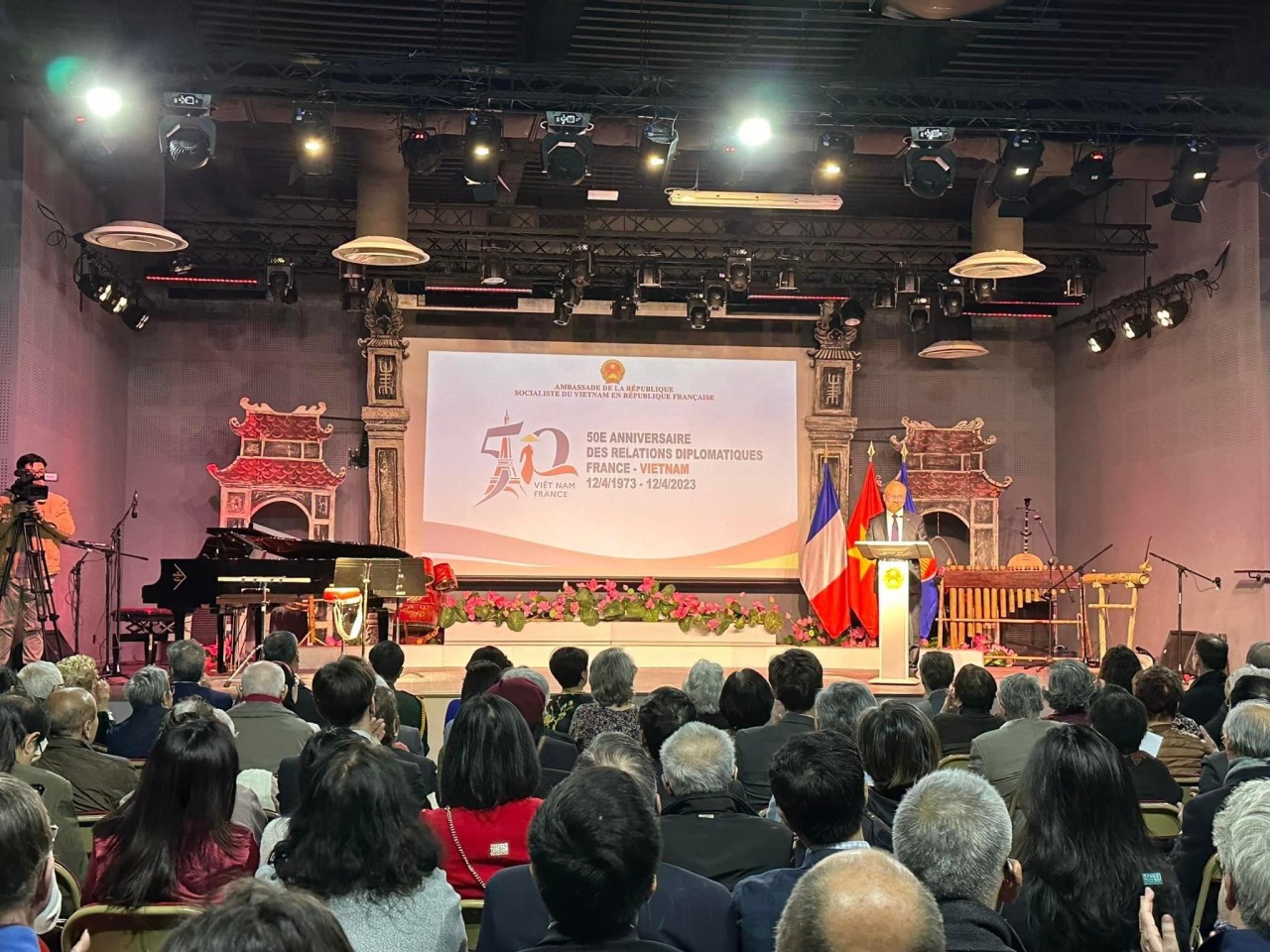 Vietnamese Ambassador to France Dinh Toan Thang speaks at the event. Vietnamese Ambassador to France Dinh Toan Thang speaks at the event.