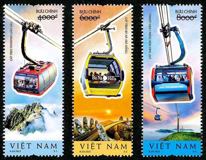 Bộ tem giới thiệu cáp treo Việt Nam. 